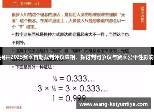 揭开2025赛季首期裁判评议真相，探讨判罚争议与赛季公平性影响
