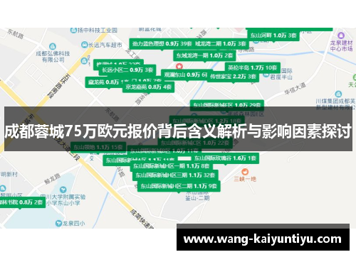 成都蓉城75万欧元报价背后含义解析与影响因素探讨